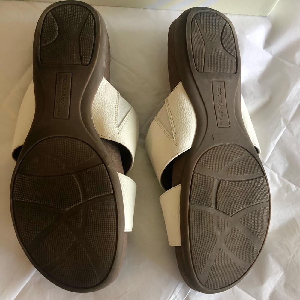 Women's White and Green Embellished Comfort Sandals - Picture 9 of 10